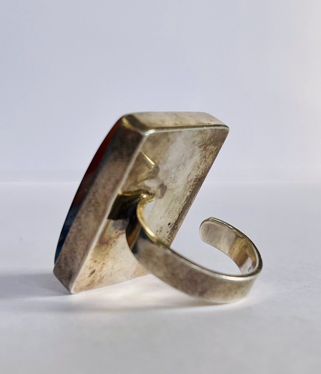 Solid Silver And Sardonyx Ring By Bonnet -photo-3